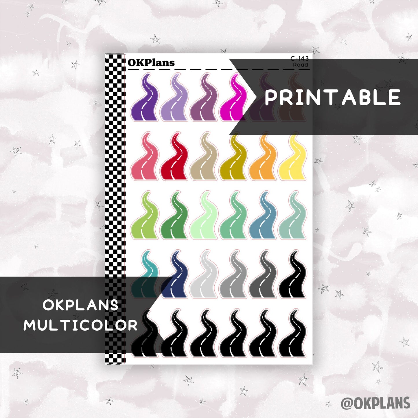 Road // Multicolor // Printable // C-143 // Multicolor Functional