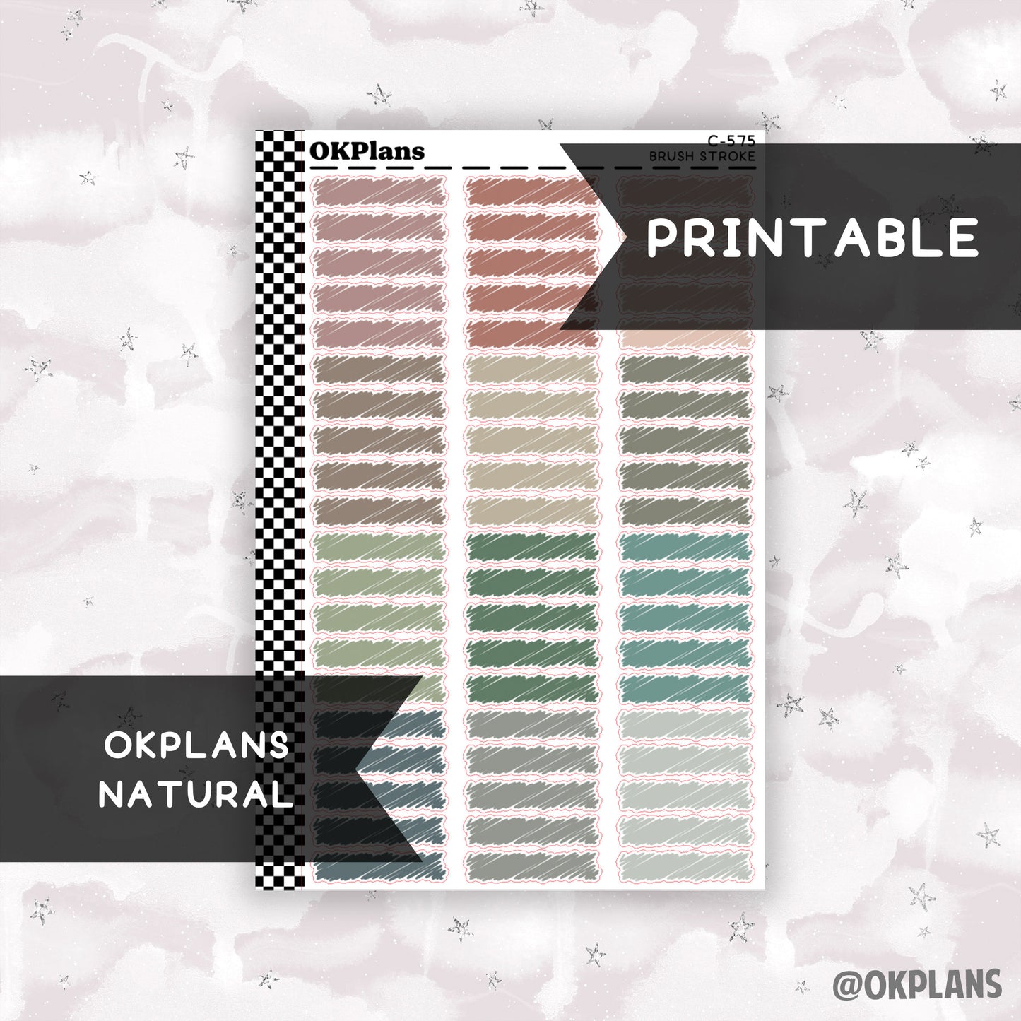 Brush Stroke // Natural // Printable // C-575 // Multicolor Functional