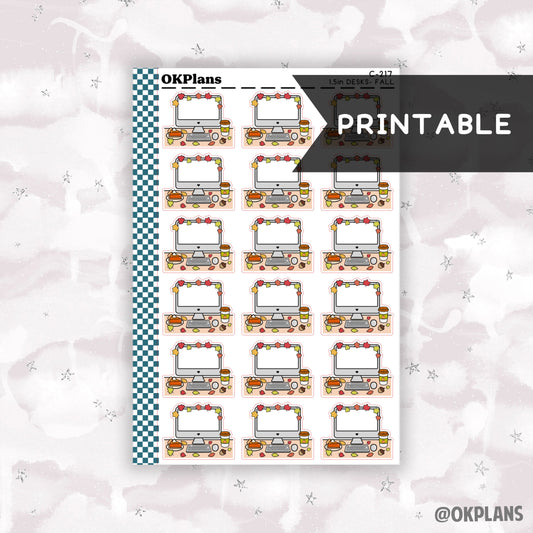 Fall Desk // Printable // C-217 // Functional Doodle