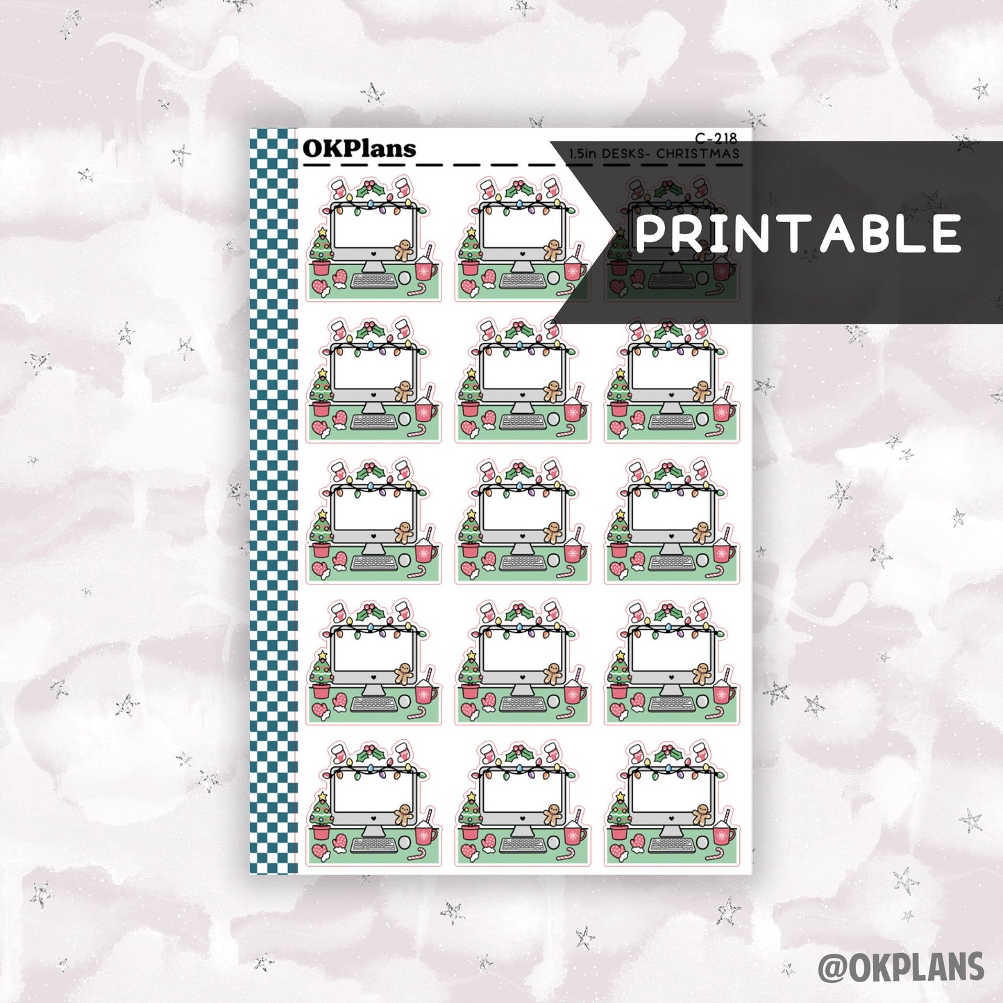 Christmas Desk // Printable // C-218 // Functional Doodle