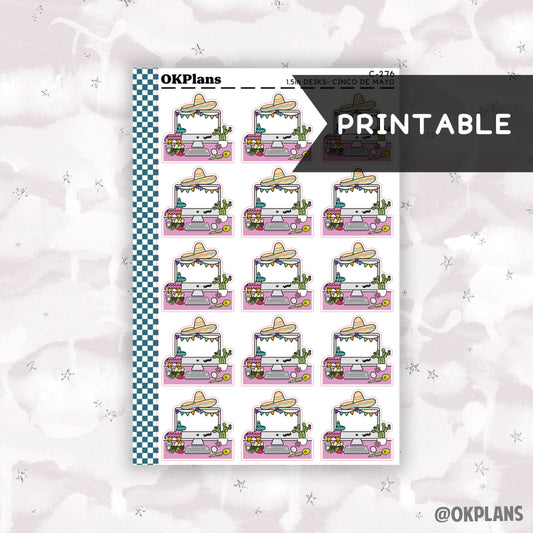 Cinco de Mayo Desk // Printable // C-276 // Functional Doodle