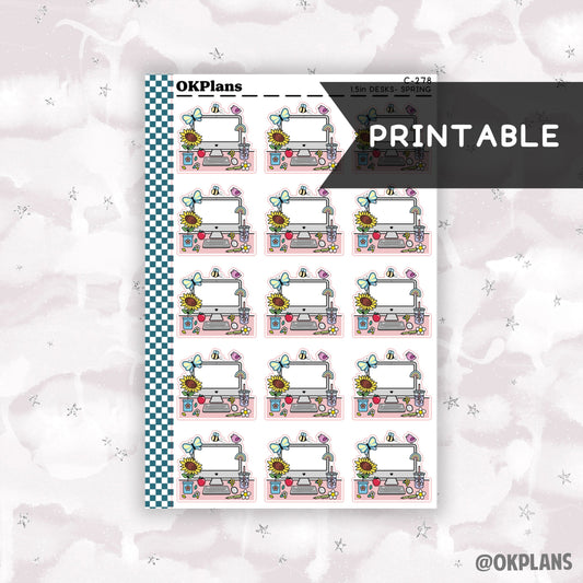 Spring Desk // Printable // C-278 // Functional Doodle