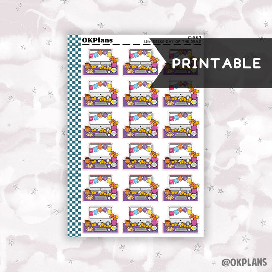 Day of the Dead Desk // Printable // C-587 // Functional Doodle