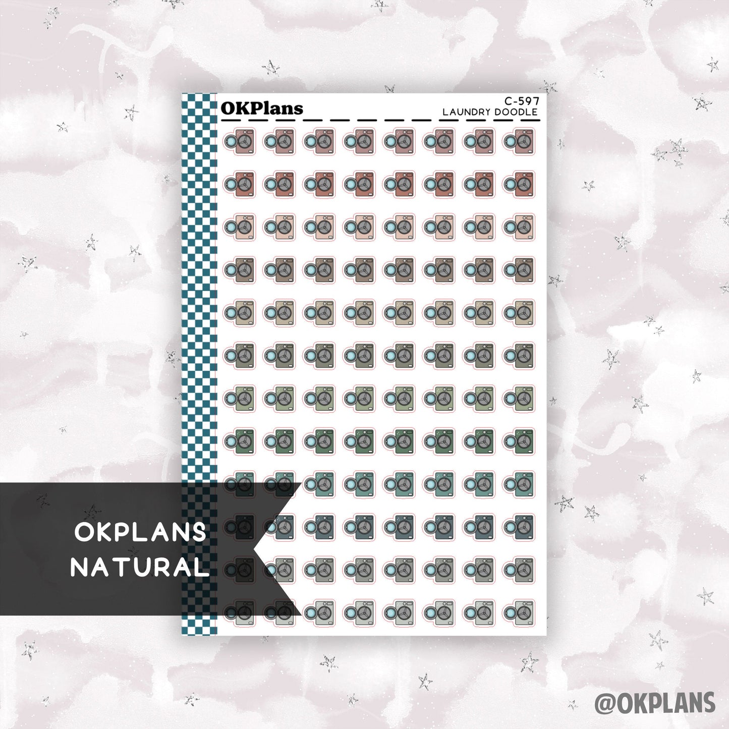 Laundry // Natural // C-597 // Functional Doodle