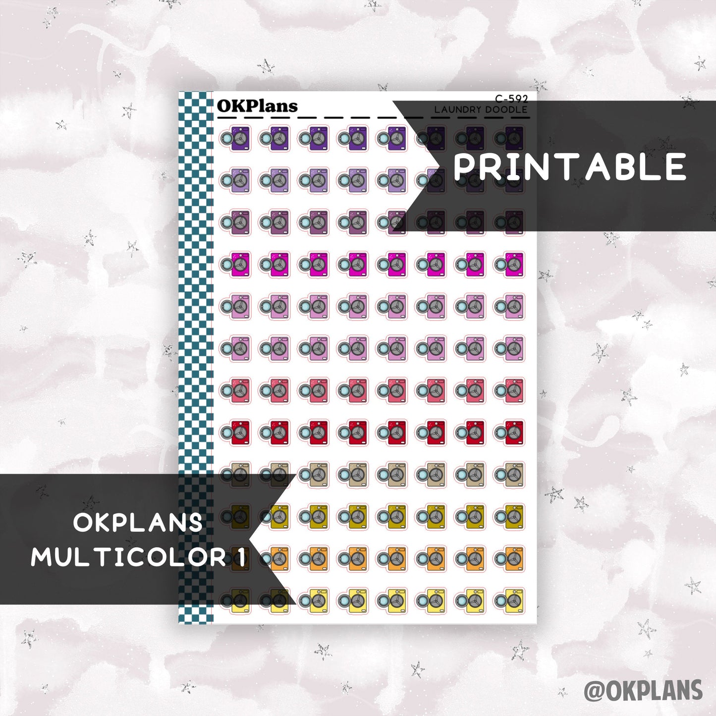 Laundry // Multicolor 1 // Printable // C-592 // Functional Doodle