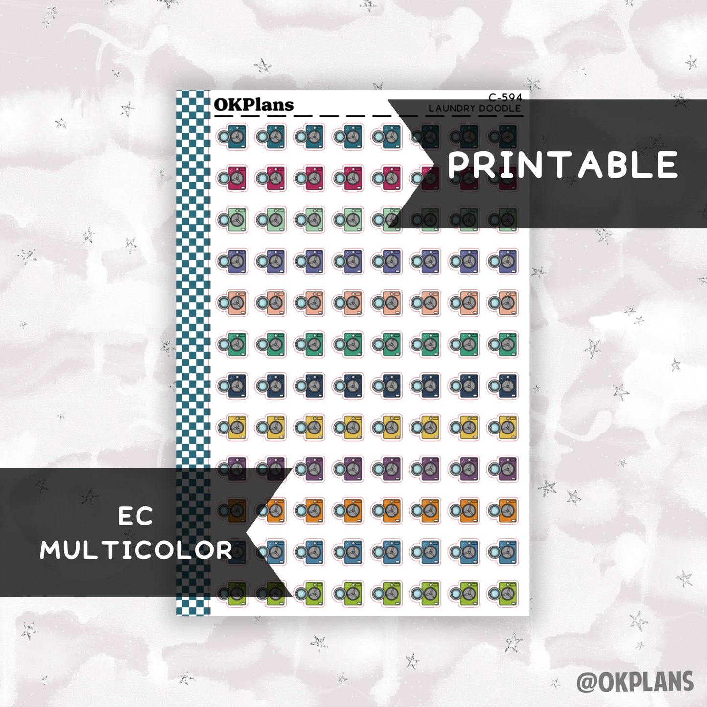 Laundry // EC Multicolor // Printable // C-594 // Functional Doodle