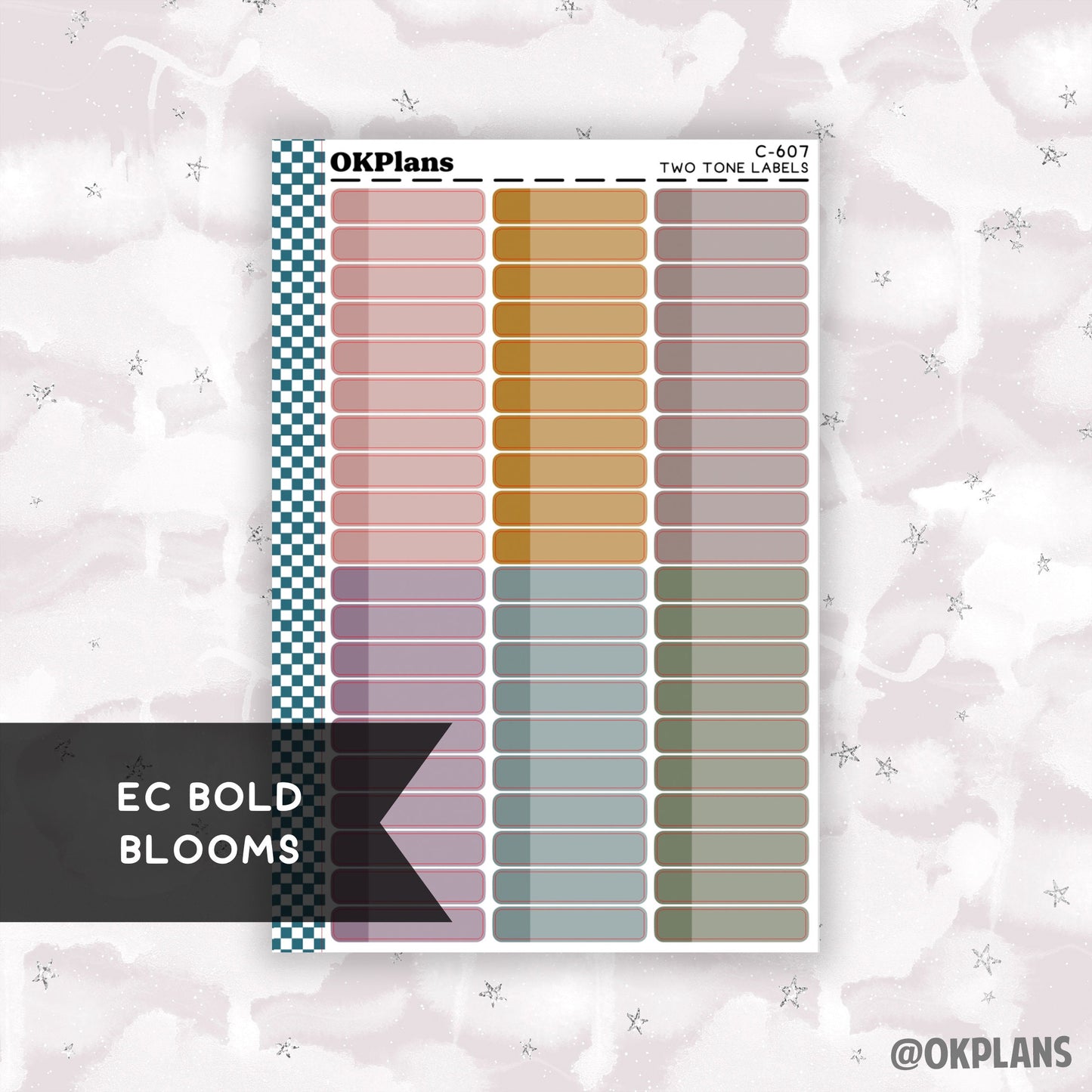 Two Tone Label // EC Bold Blooms // C-607 // Multicolor Functional