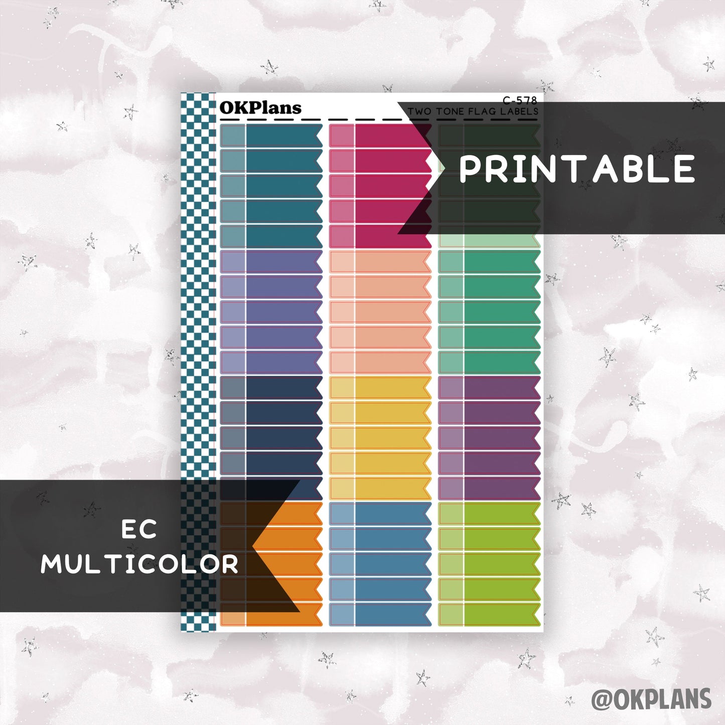 Two Tone Flag // EC Multicolor // Printable // C-578 // Multicolor Functional