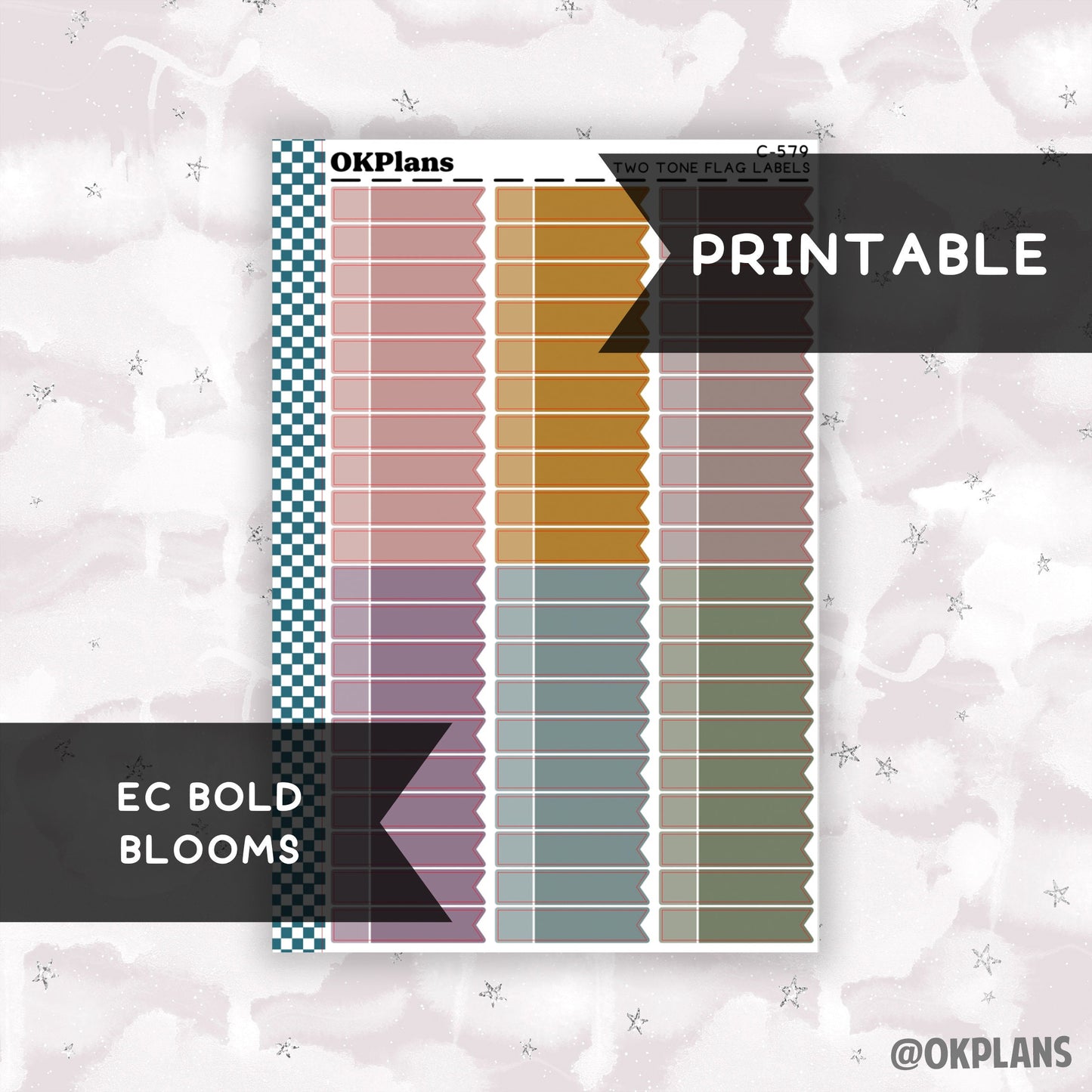 Two Tone Flag // EC Bold Blooms // Printable // C-579 // Multicolor Functional