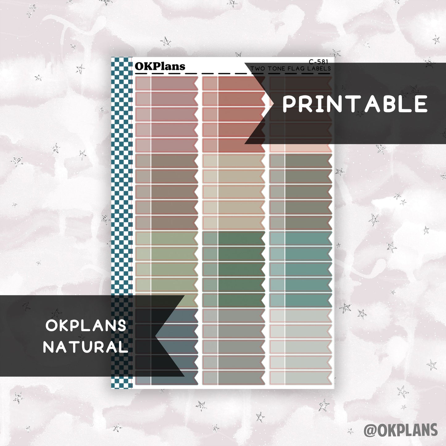 Two Tone Flag // Natural // Printable // C-581 // Multicolor Functional