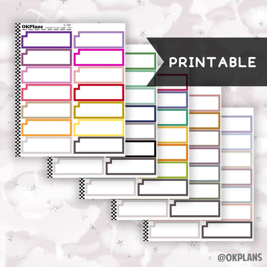 2 HR Cutout Label // Printable // EC 7x9 Daily Duo