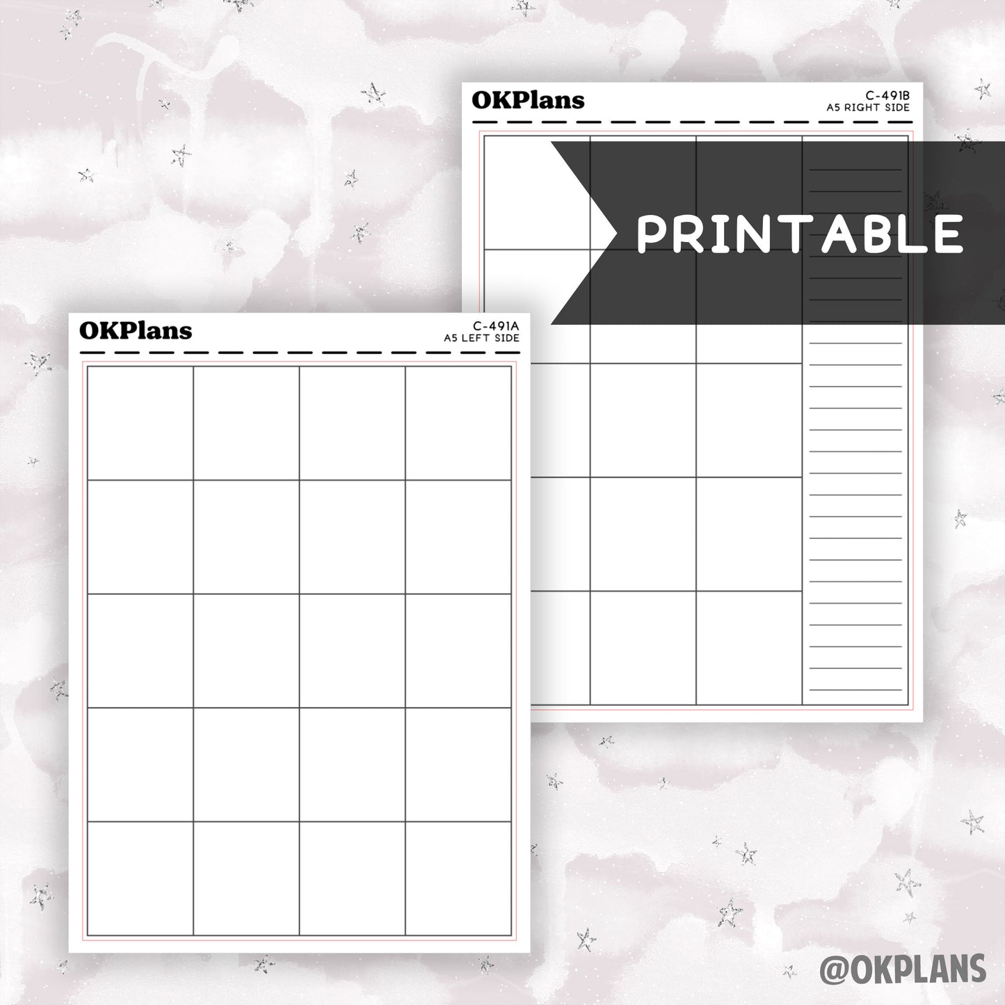 A5 Create Your Own Monthly // Printable // C-491 // Functional