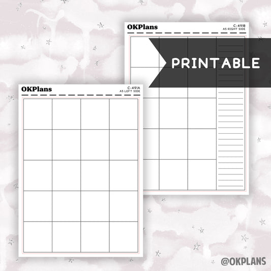 A5 Create Your Own Monthly // Printable // C-491 // Functional