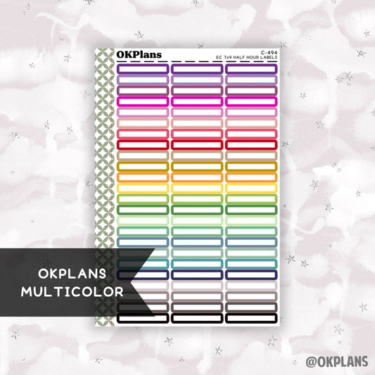 Half Hour 7x9 EC Labels // Multicolor // C-494 // Multicolor Functional