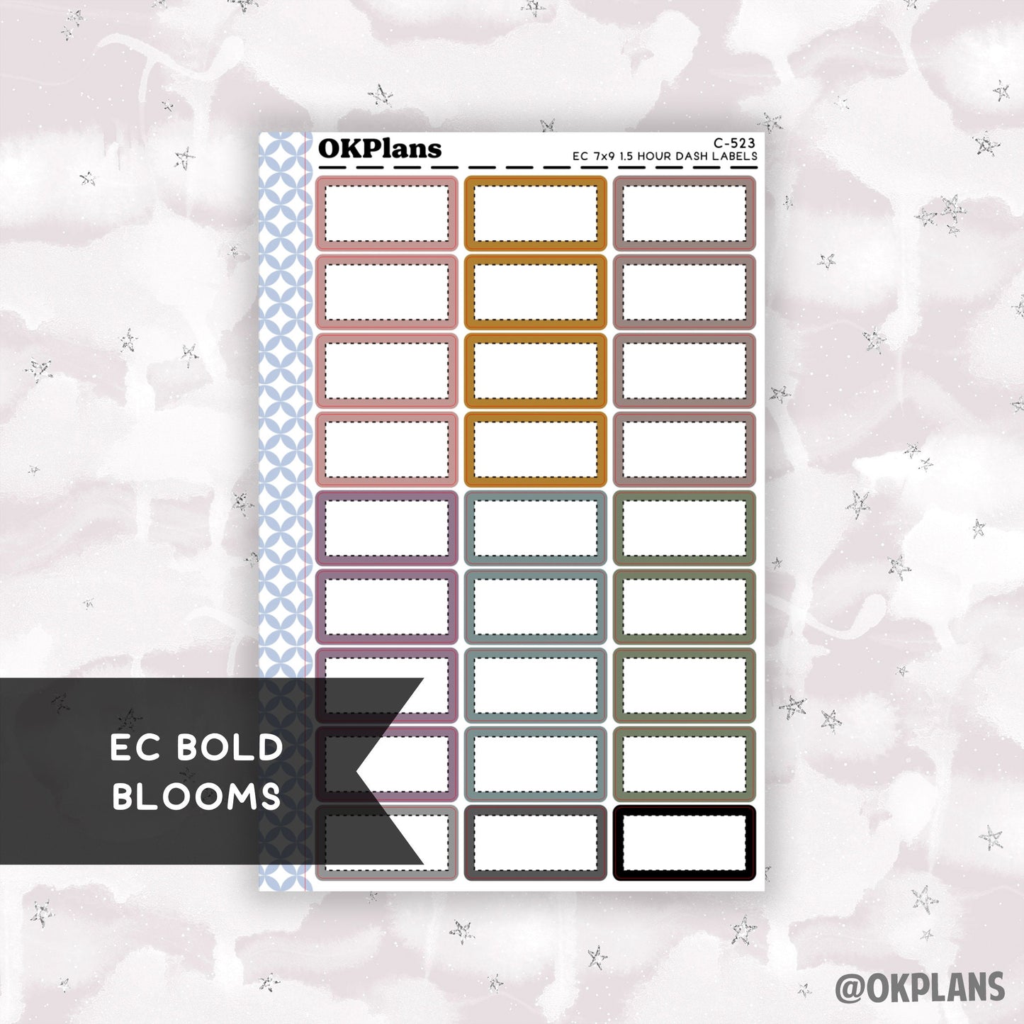 1.5 HR 7x9 EC Dash Labels // EC Bold Blooms // C-523 // Multicolor Functional