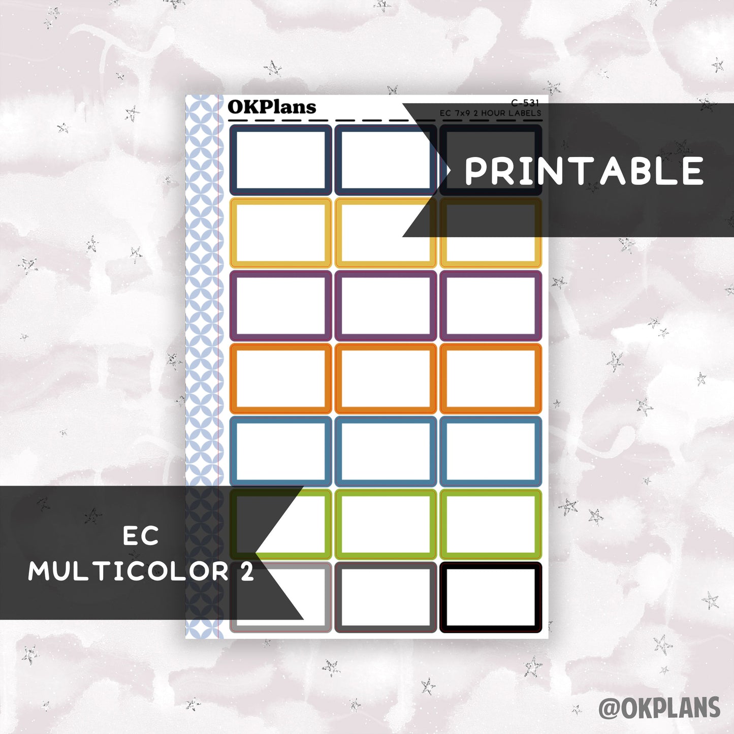 2 HR 7x9 EC Labels // EC Multicolor 2 // Printable // C-531 // Multicolor Functional