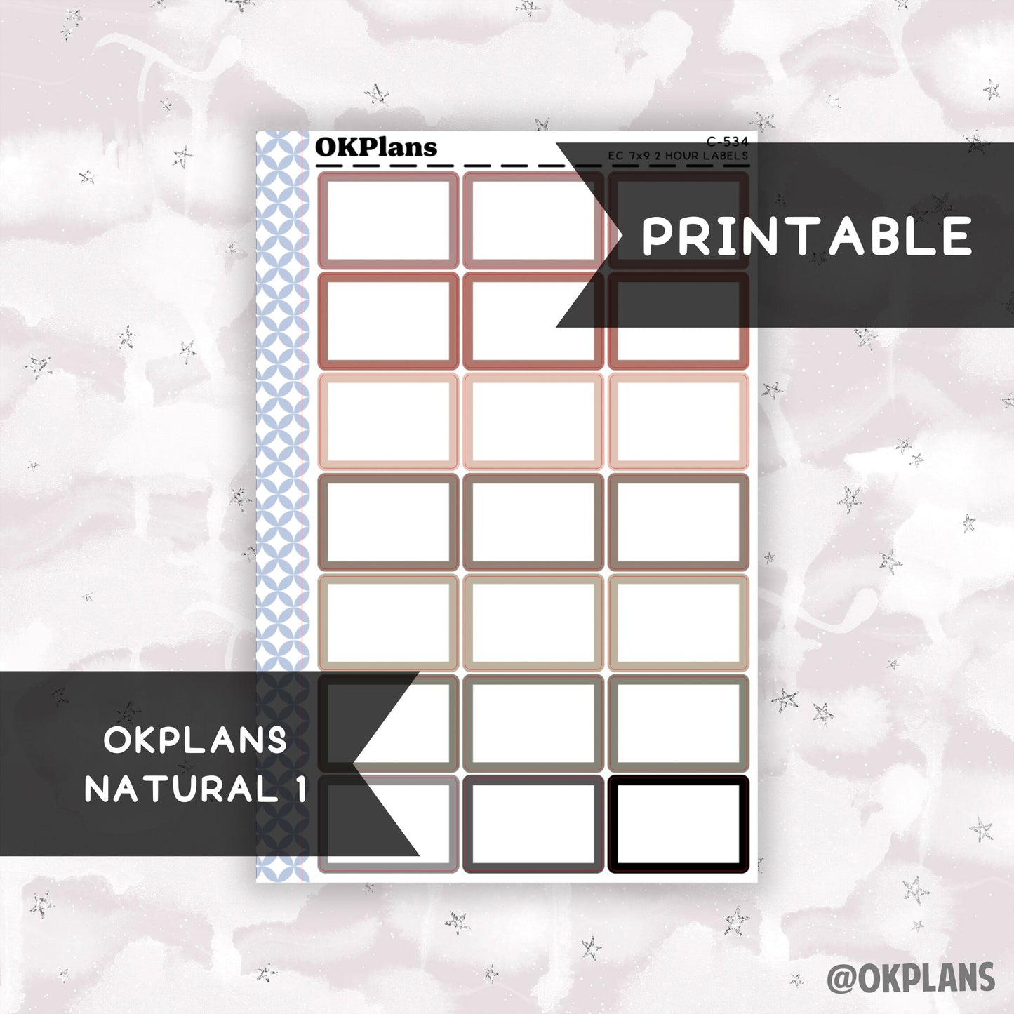 2 HR 7x9 EC Labels // Natural 1 // Printable // C-534 // Multicolor Functional