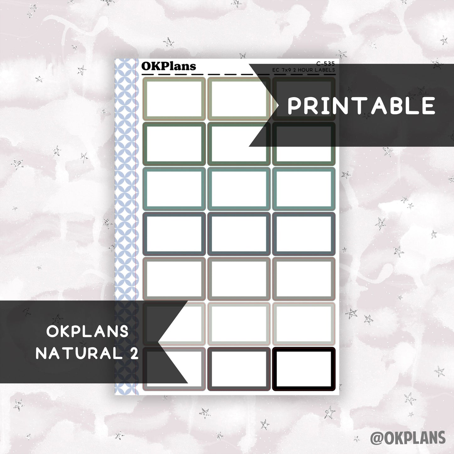 2 HR 7x9 EC Labels // Natural 2 // Printable // C-535 // Multicolor Functional