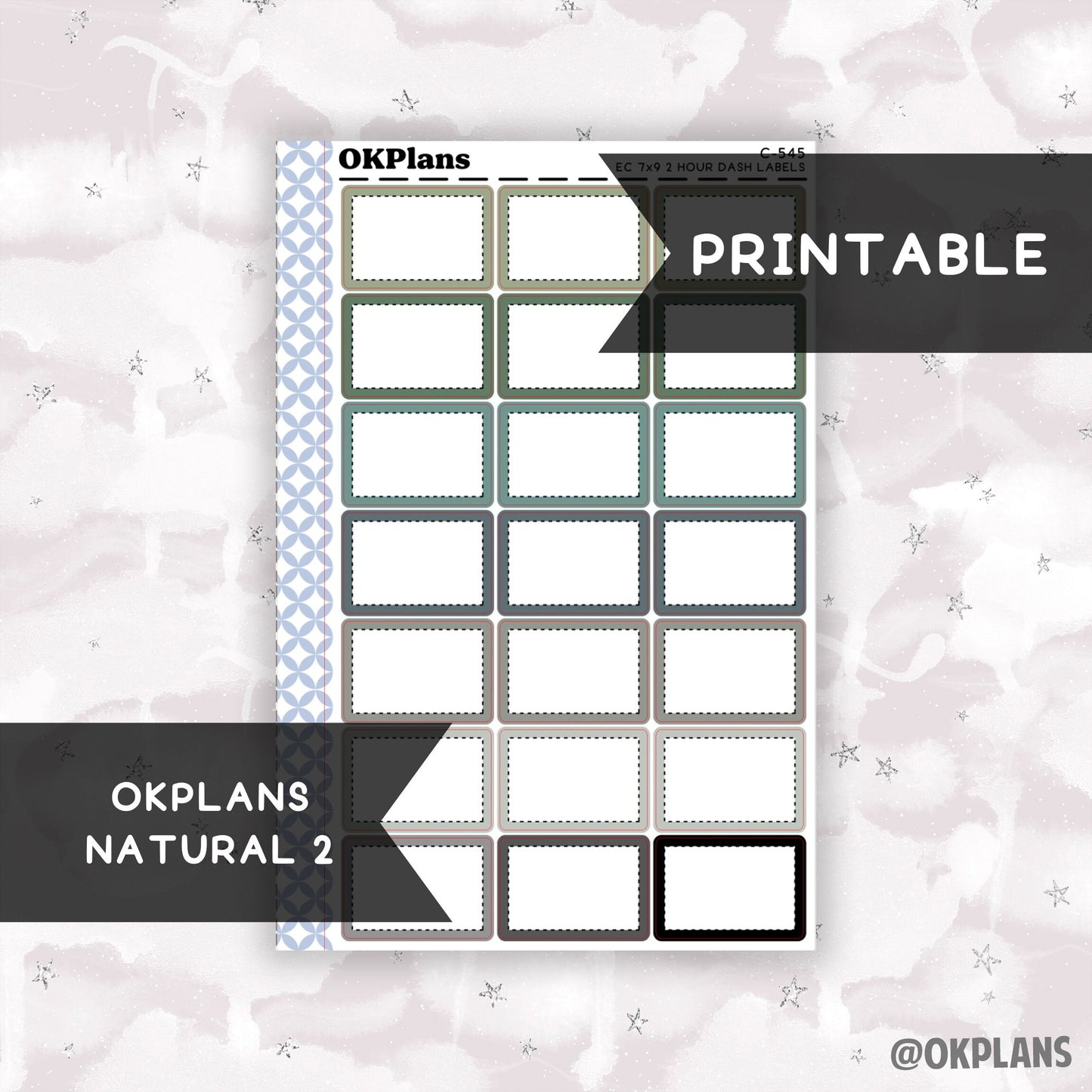 2 HR 7x9 EC Dash Labels // Natural 2 // Printable // C-545 // Multicolor Functional