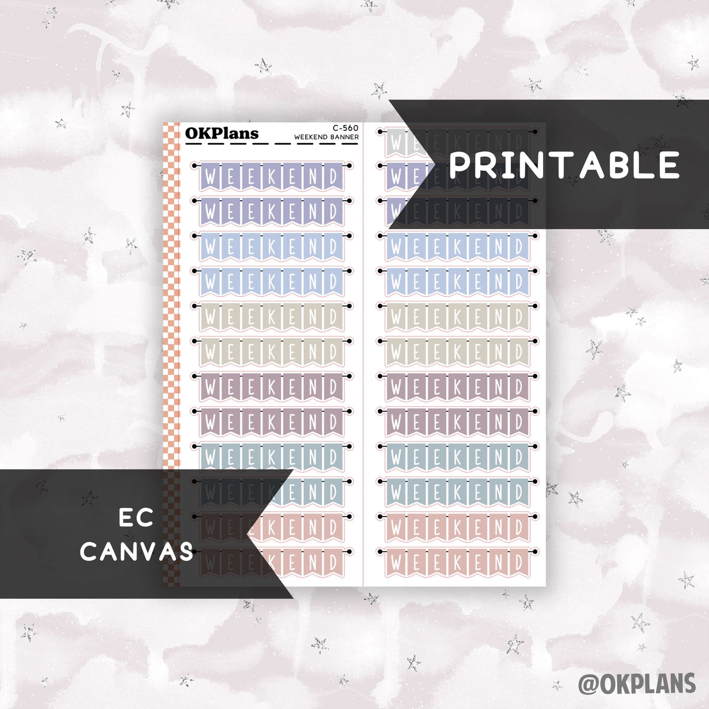 Weekend Banner // EC Canvas // Printable // C-560 // Multicolor Functional