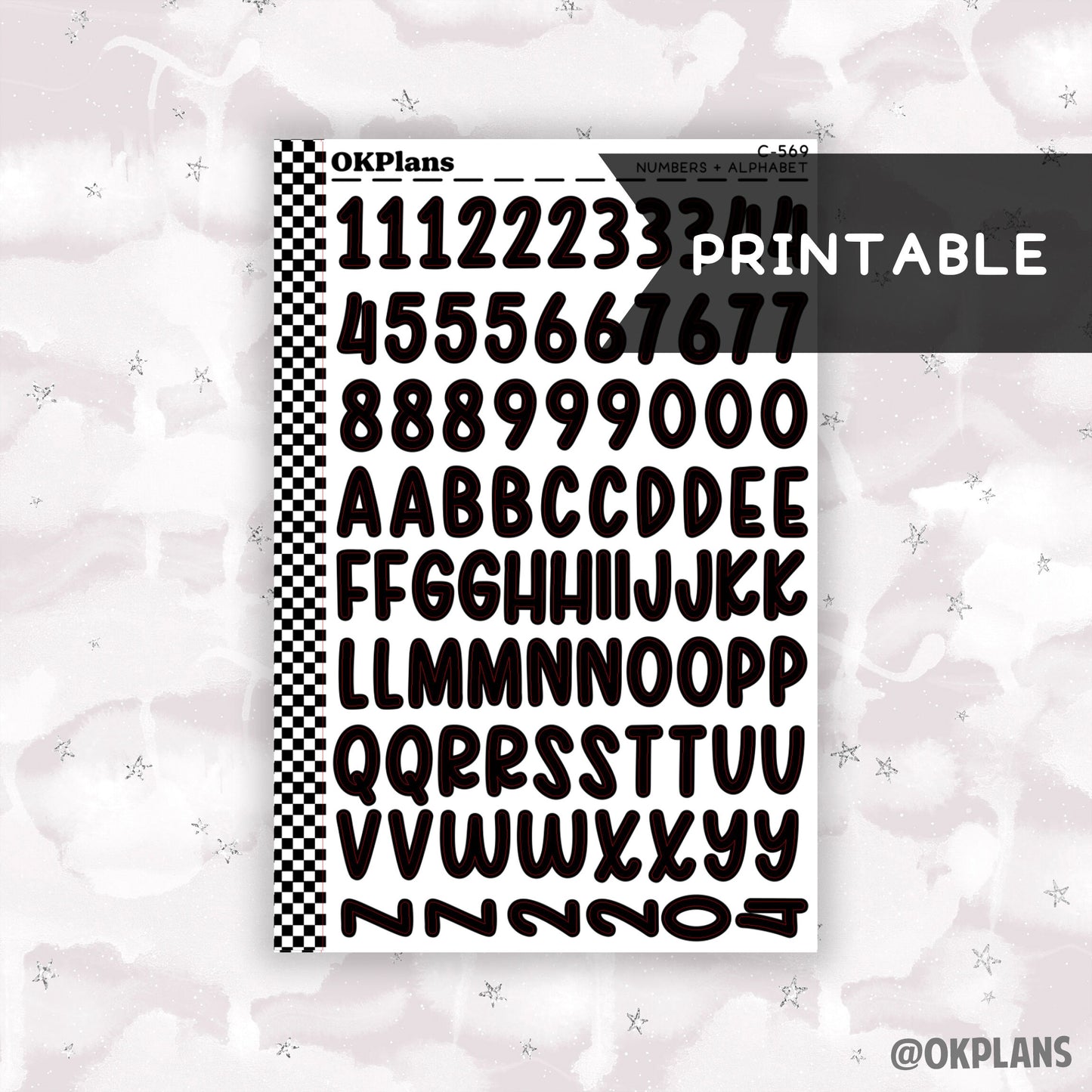 Numbers & Alphabet // Printable // C-569 // Multicolor Functional