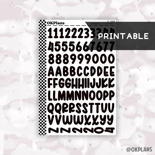 Numbers & Alphabet // Printable // C-569 // Multicolor Functional