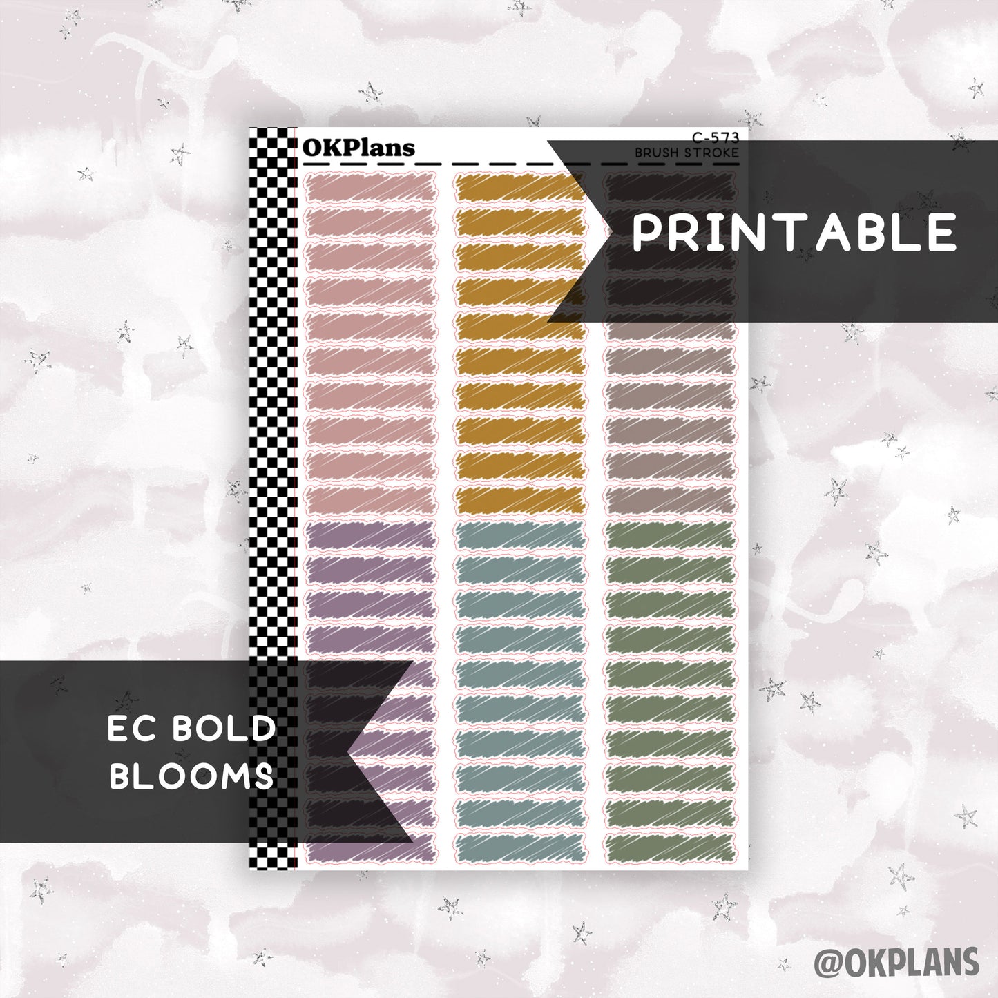 Brush Stroke // EC Bold Blooms // Printable // C-573 // Multicolor Functional