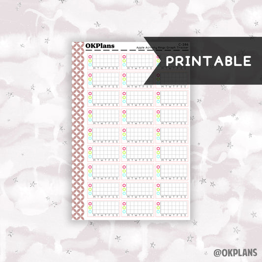 Apple Rings Graph Tracker // Printable // C-286 // Multicolor Functional