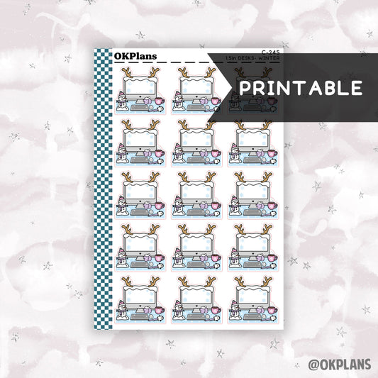 Winter Desk // Printable // C-245 // Functional Doodle