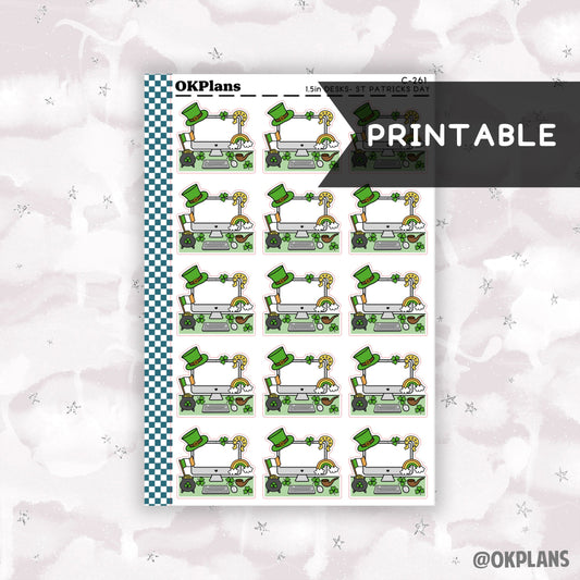 St. Patrick's Day Desk // Printable // C-246 // Functional Doodle