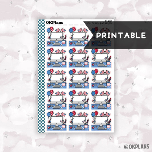 Patriotic Desk // Printable // C-280 // Functional Doodle