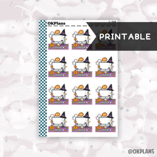 Halloween Desk // Printable // C-588 // Functional Doodle