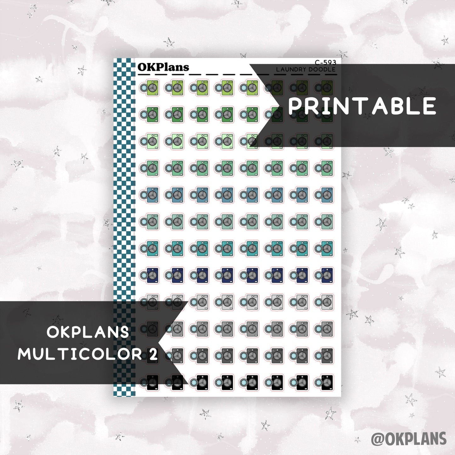 Laundry // Multicolor 2 // Printable // C-593 // Functional Doodle