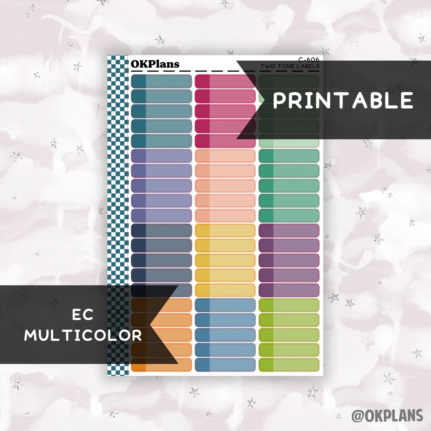 Two Tone Label // EC Multicolor // Printable // C-606 // Multicolor Functional