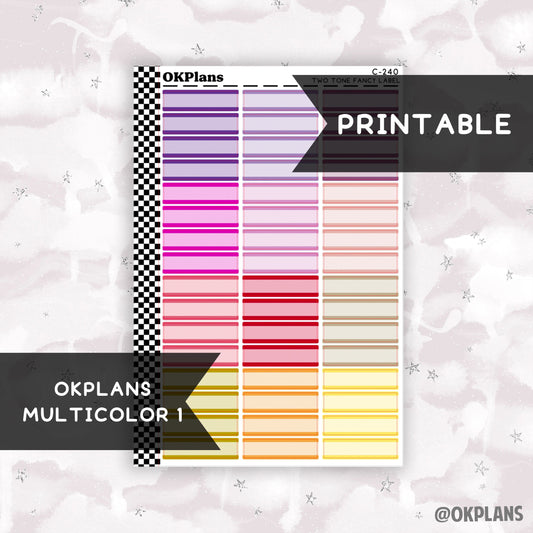 Two Tone Fancy Label // Multicolor 1 // Printable // C-240 // Multicolor Functional