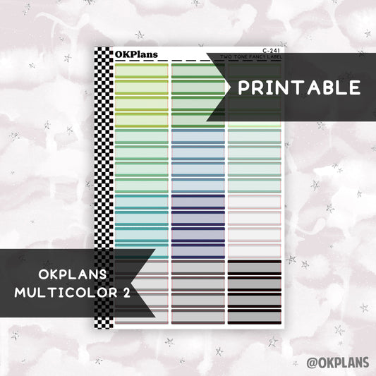 Two Tone Fancy Label // Multicolor 2 // Printable // C-241 // Multicolor Functional