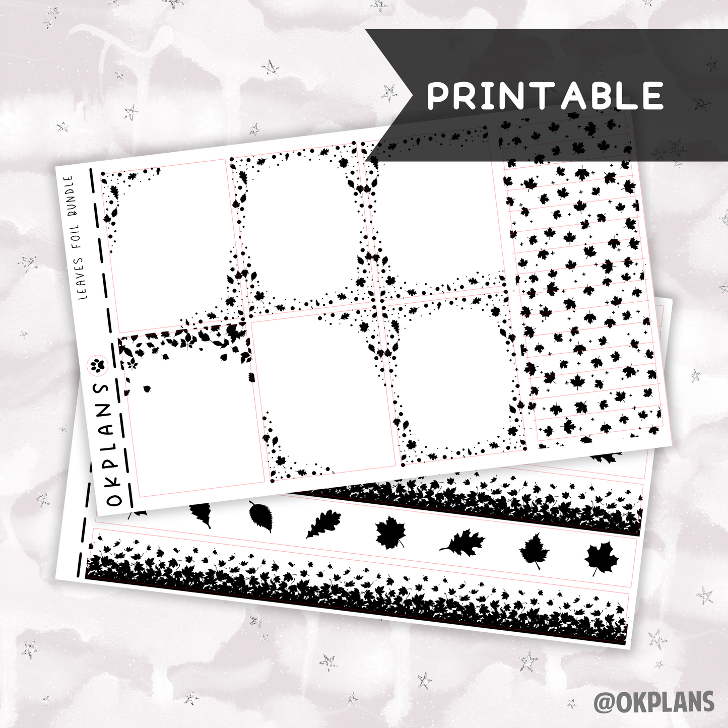 Leaves // Printable // Foil Bundle