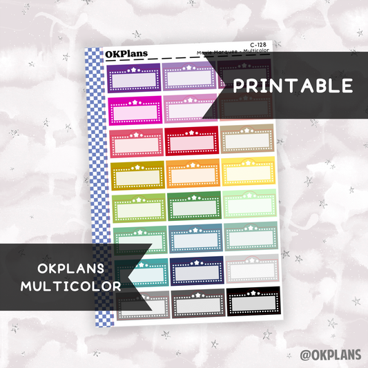 Movie Marquee // Printable // Multicolor // C-128 // Multicolor Functional