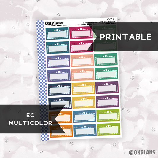 Movie Marquee // Printable // EC Multicolor // C-129 // Multicolor Functional