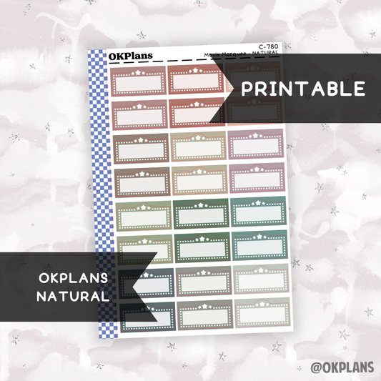 Movie Marquee // Printable // Natural // C-780 // Multicolor Functional