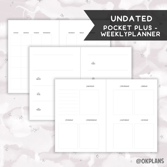 *UNDATED* Pocket Plus Weekly Planner - Pick Weekly Option