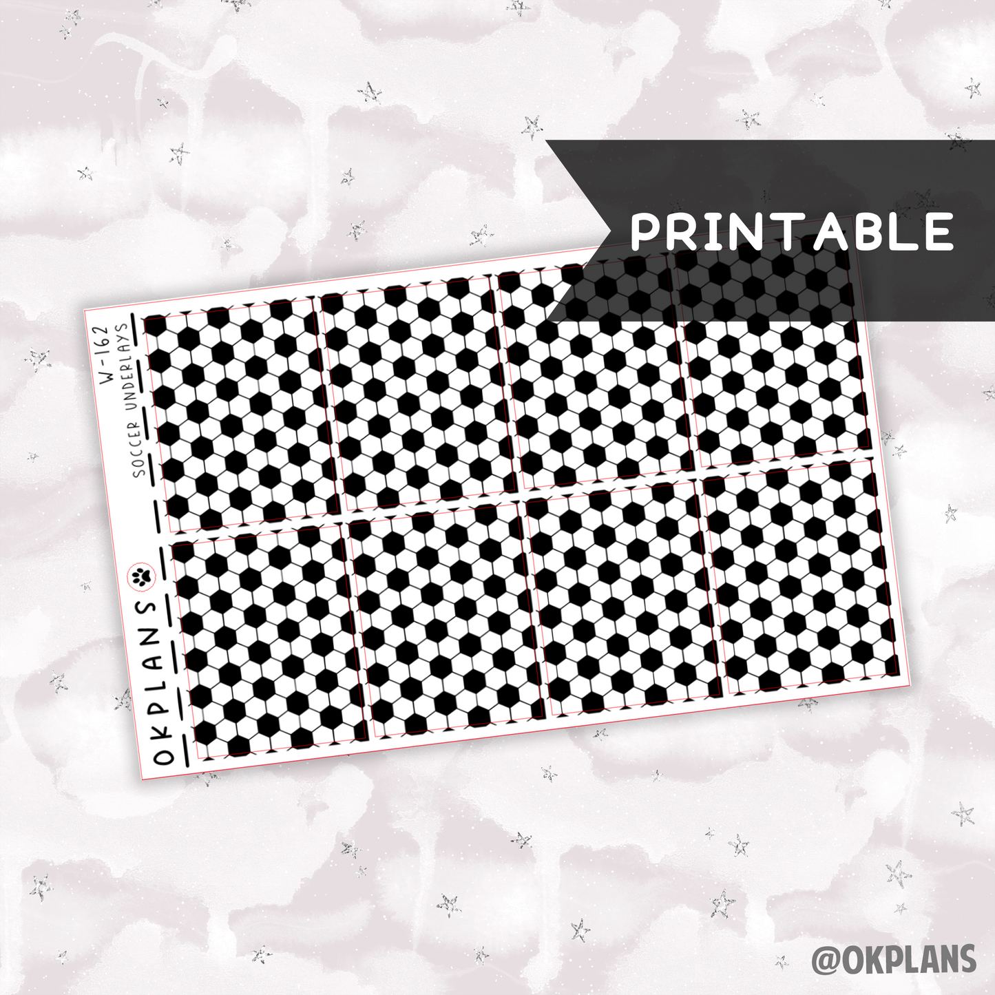 Soccer Underlays // Printable // W-162 // Foiled
