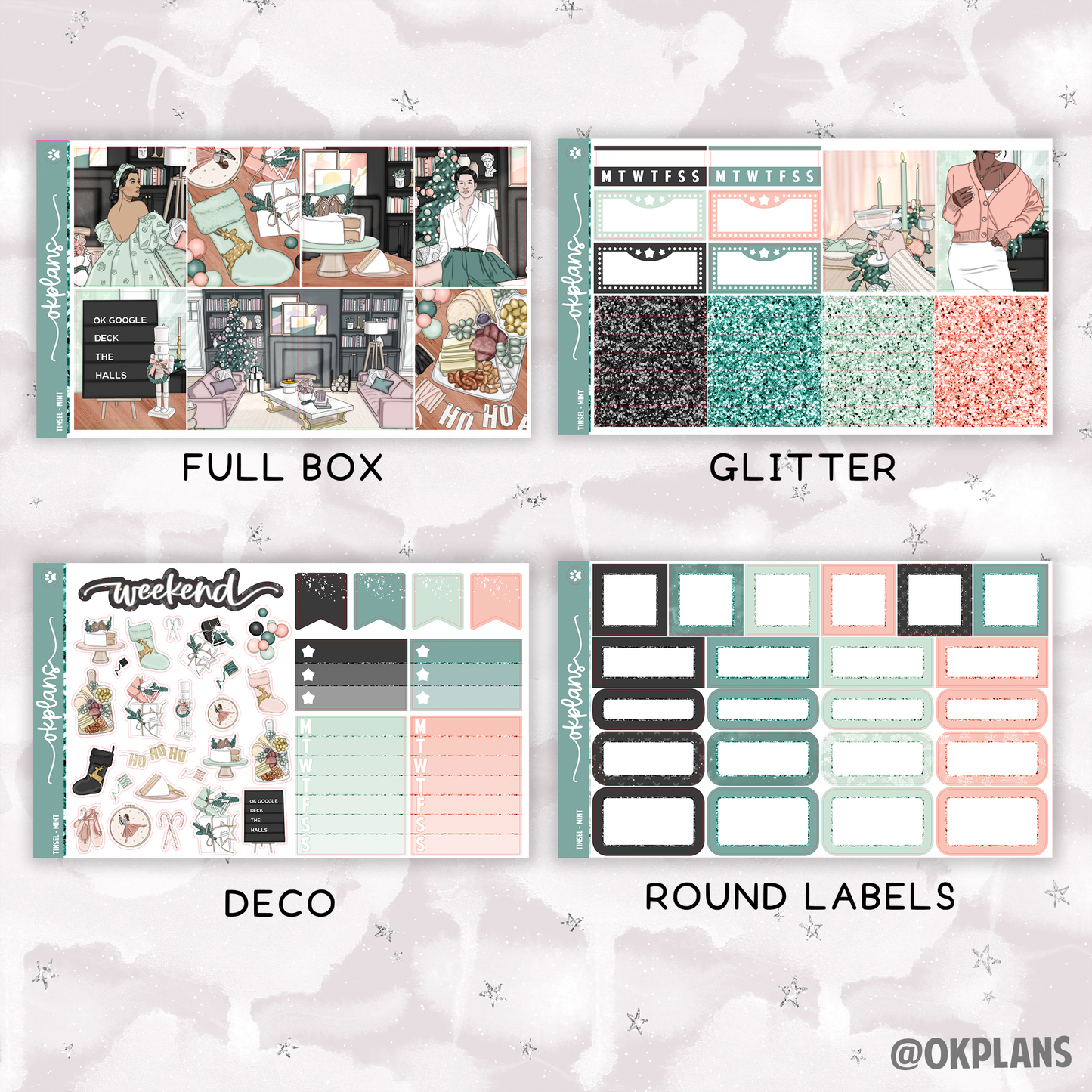 Tinsel (Mint) // Printable // Weekly Kit