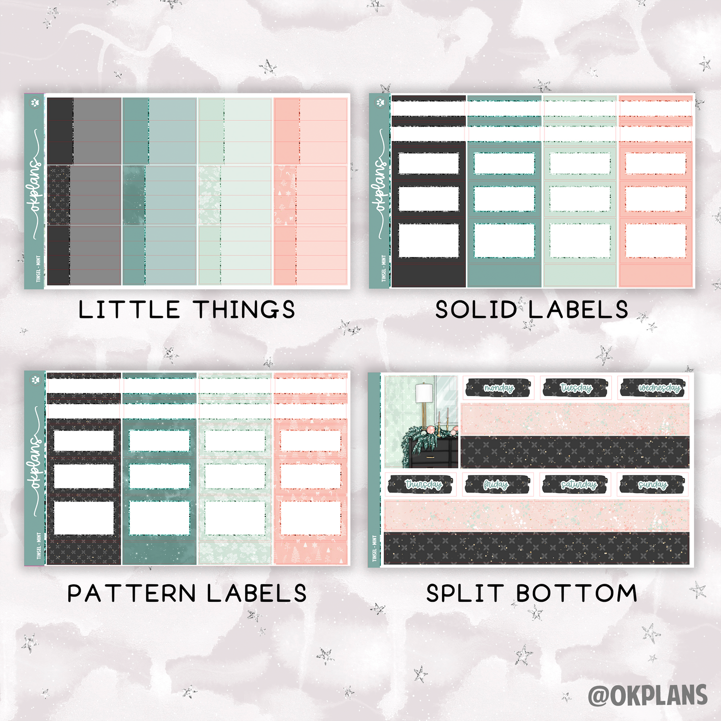 Tinsel (Mint) // Printable // Weekly Kit