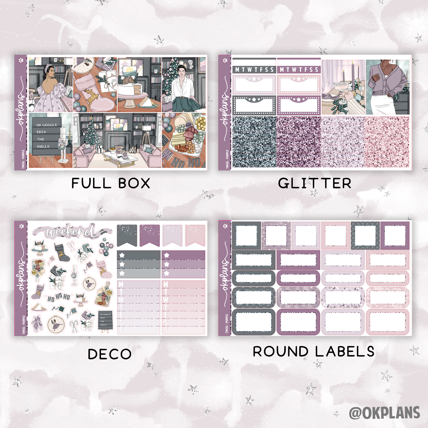 Tinsel (Purple) // Printable // Weekly Kit