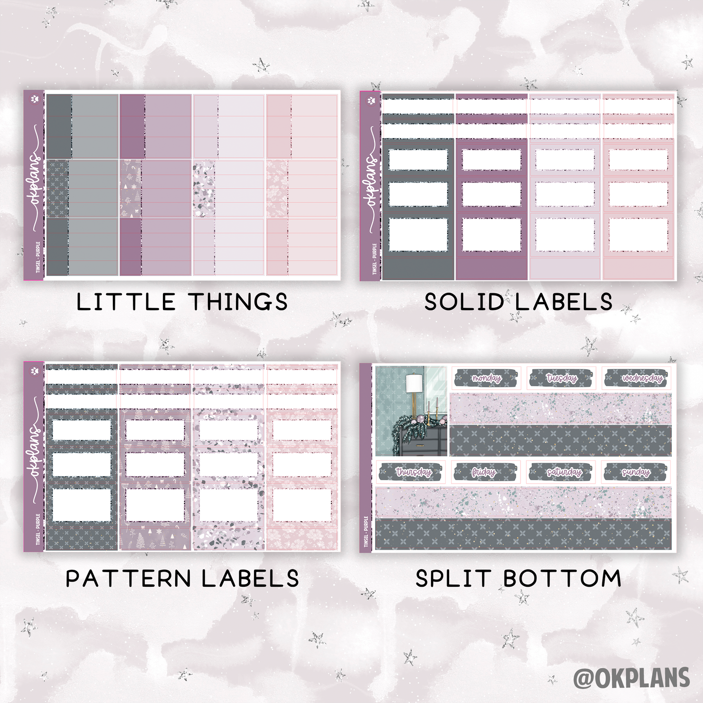 Tinsel (Purple) // Printable // Weekly Kit