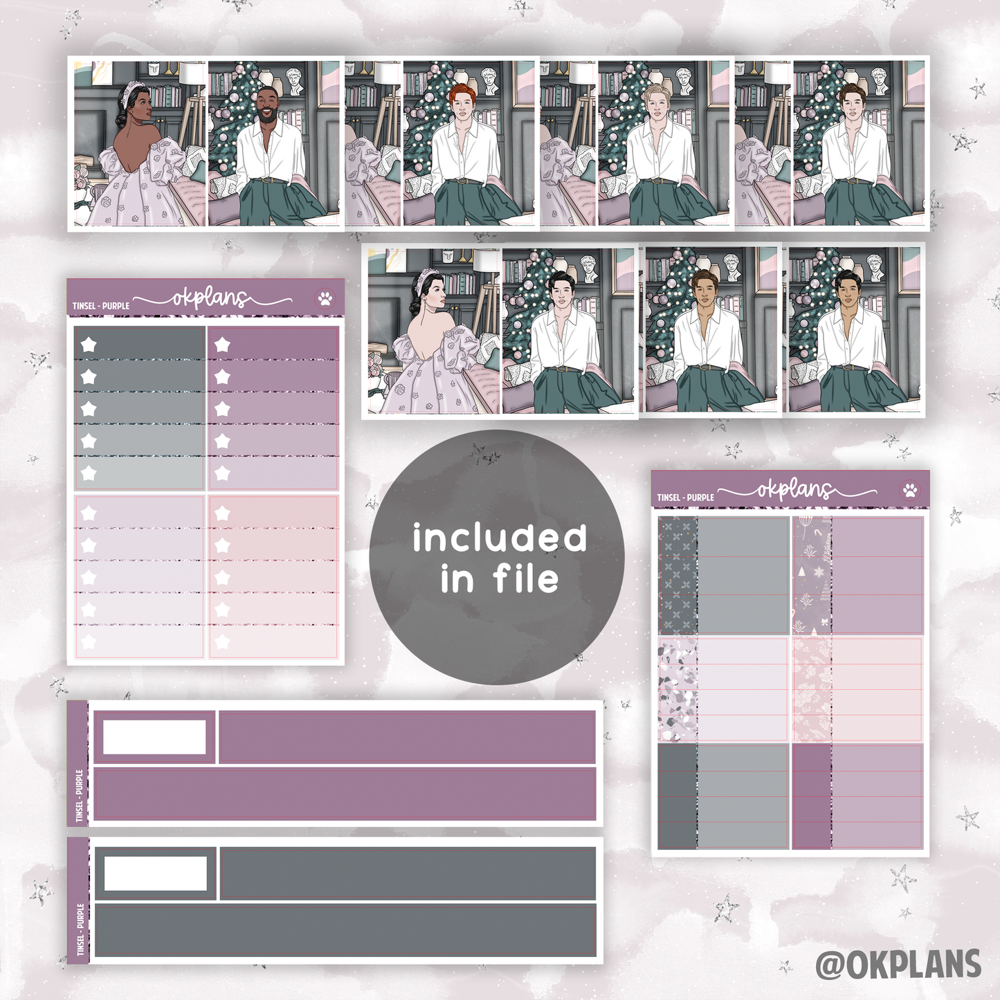 Tinsel (Purple) // Printable // Weekly Kit