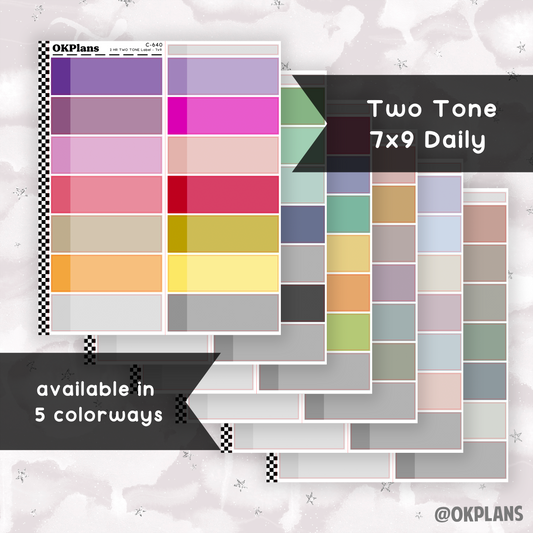 2 HR Two Tone Daily Label // EC 7x9 Daily Duo // Multicolor Functional