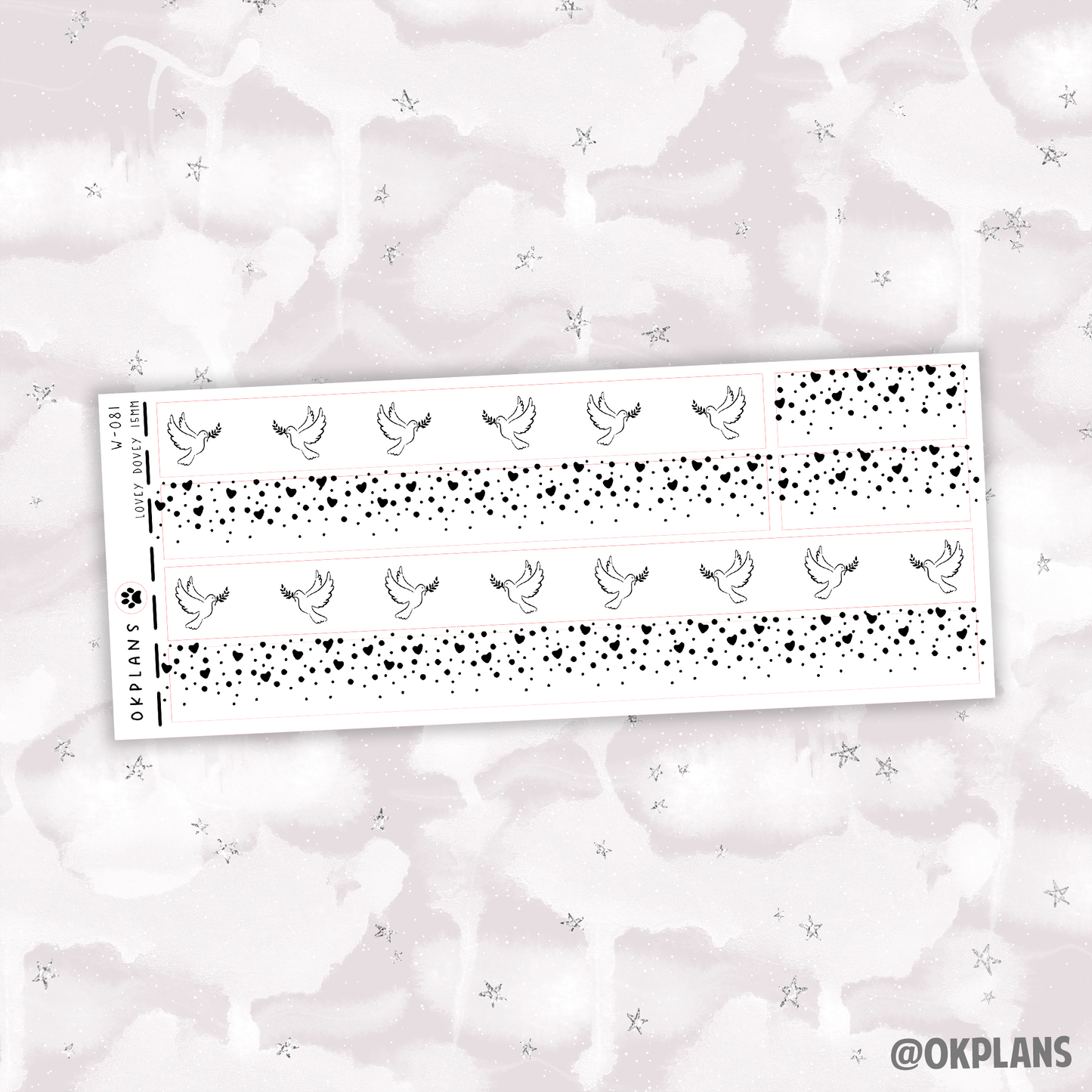 Lovey Dovey // W-081 // 15mm Washi Overlay