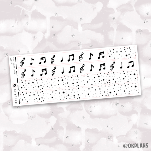 Music Notes // W-109 // 15mm Washi Overlay